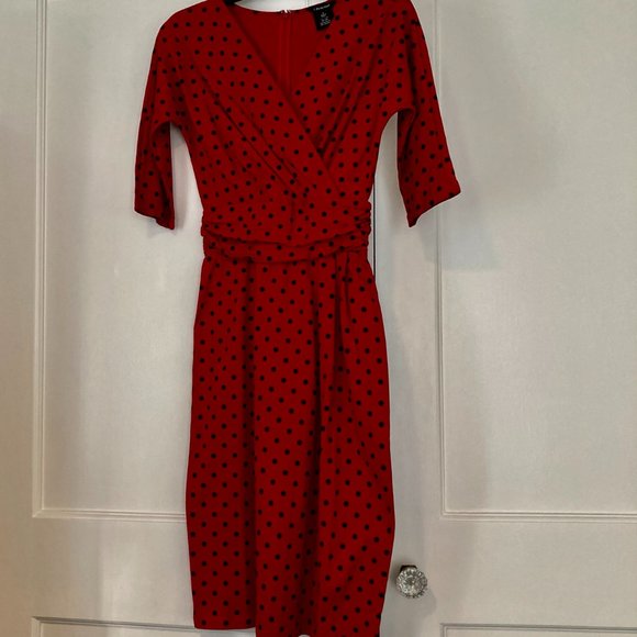 HOLIDAYS! J. Peterman Polka Dot Cummerbund Dress NWOT • Size 2 - Picture 6 of 8